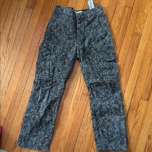 Zara Black Paisley Cargo Pants